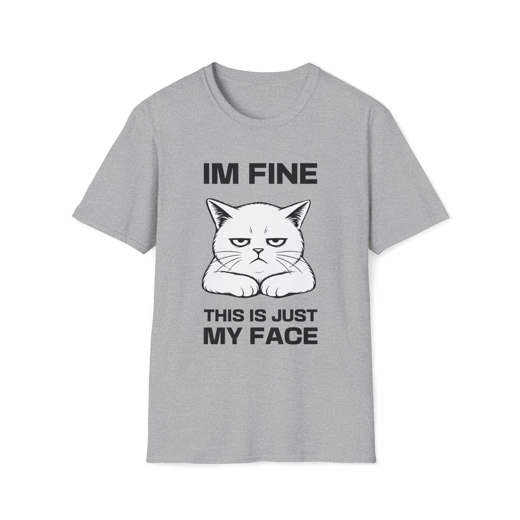 T-Shirt — 'IM FINE' Tired Cat Graphic Tee (This Is Just My Face)