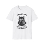 T-Shirt — 'ERROR 404 SOCIAL SKILLS NOT FOUND' Tired Cat Graphic Tee (Tired jokes)