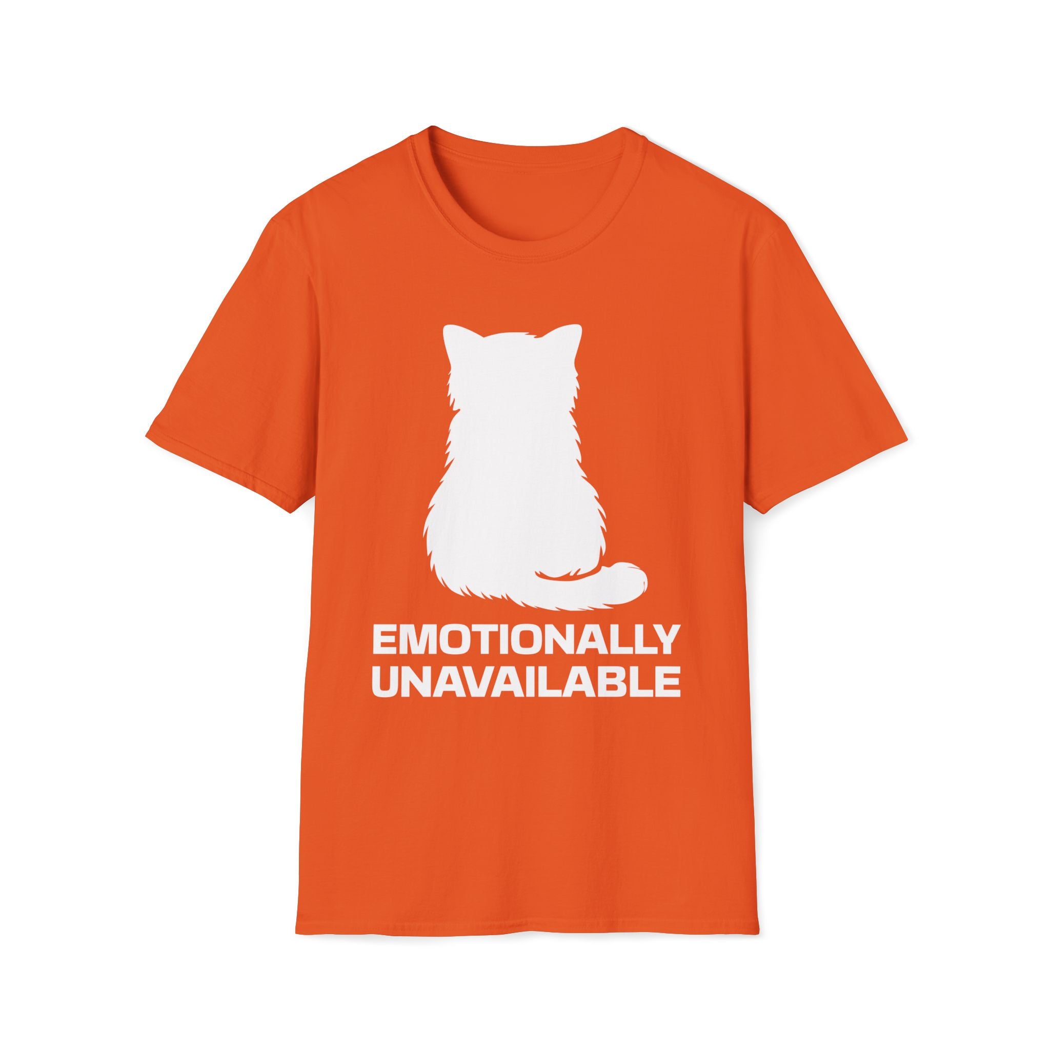 T-Shirt — 'Emotionally Unavailable' Tired Cat Graphic Tee (Tired jokes)