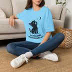 T-Shirt — 'HOWLING INTERNALLY' Tired Cat Graphic Tee (Tired jokes)