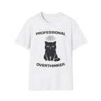 T-Shirt — 'Professional Overthinker' Tired Cat Graphic Tee (Tired jokes)
