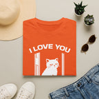 T-Shirt — 'I Love You Please Go Awway' Tired Cat Graphic Tee (Tired jokes)