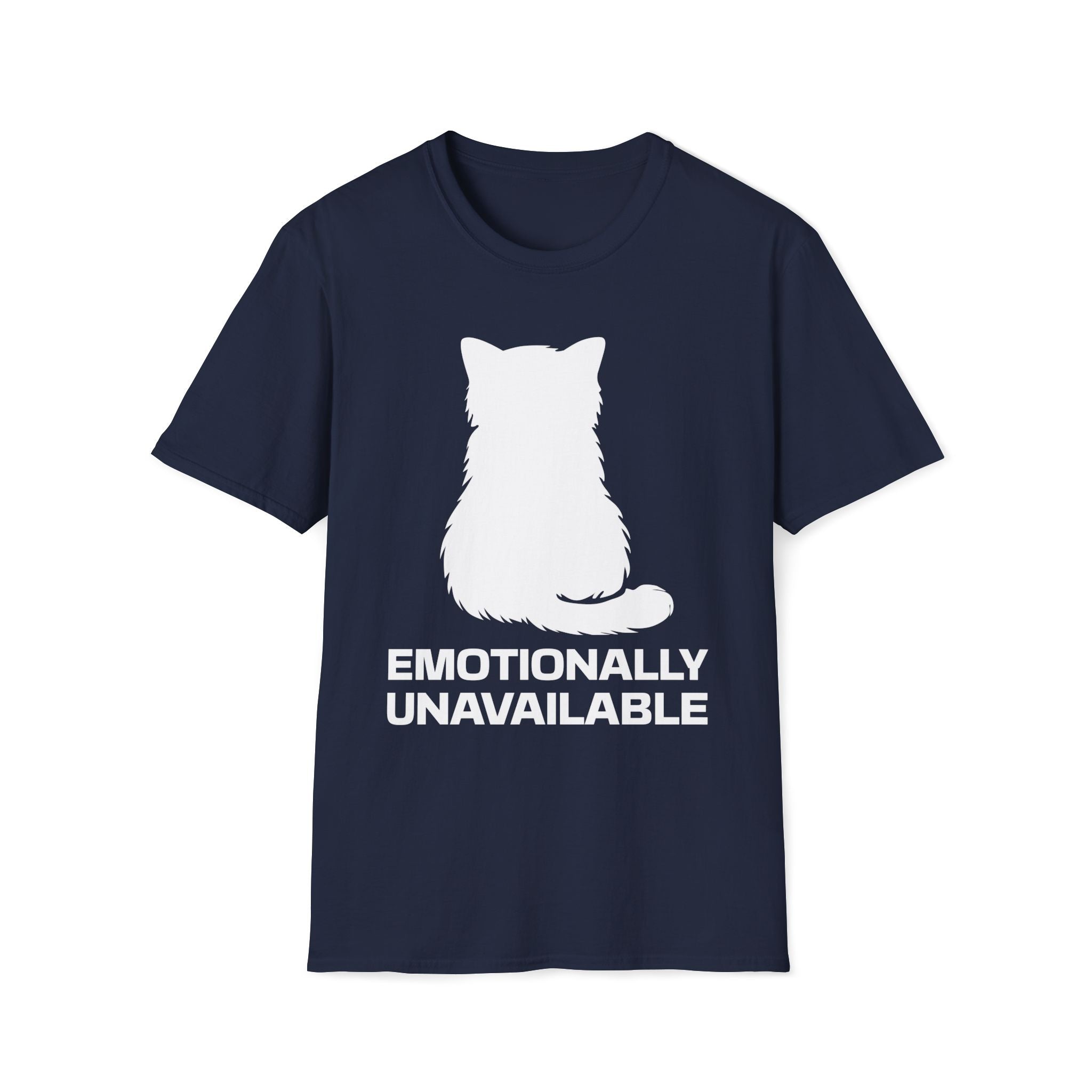 T-Shirt — 'Emotionally Unavailable' Tired Cat Graphic Tee (Tired jokes)