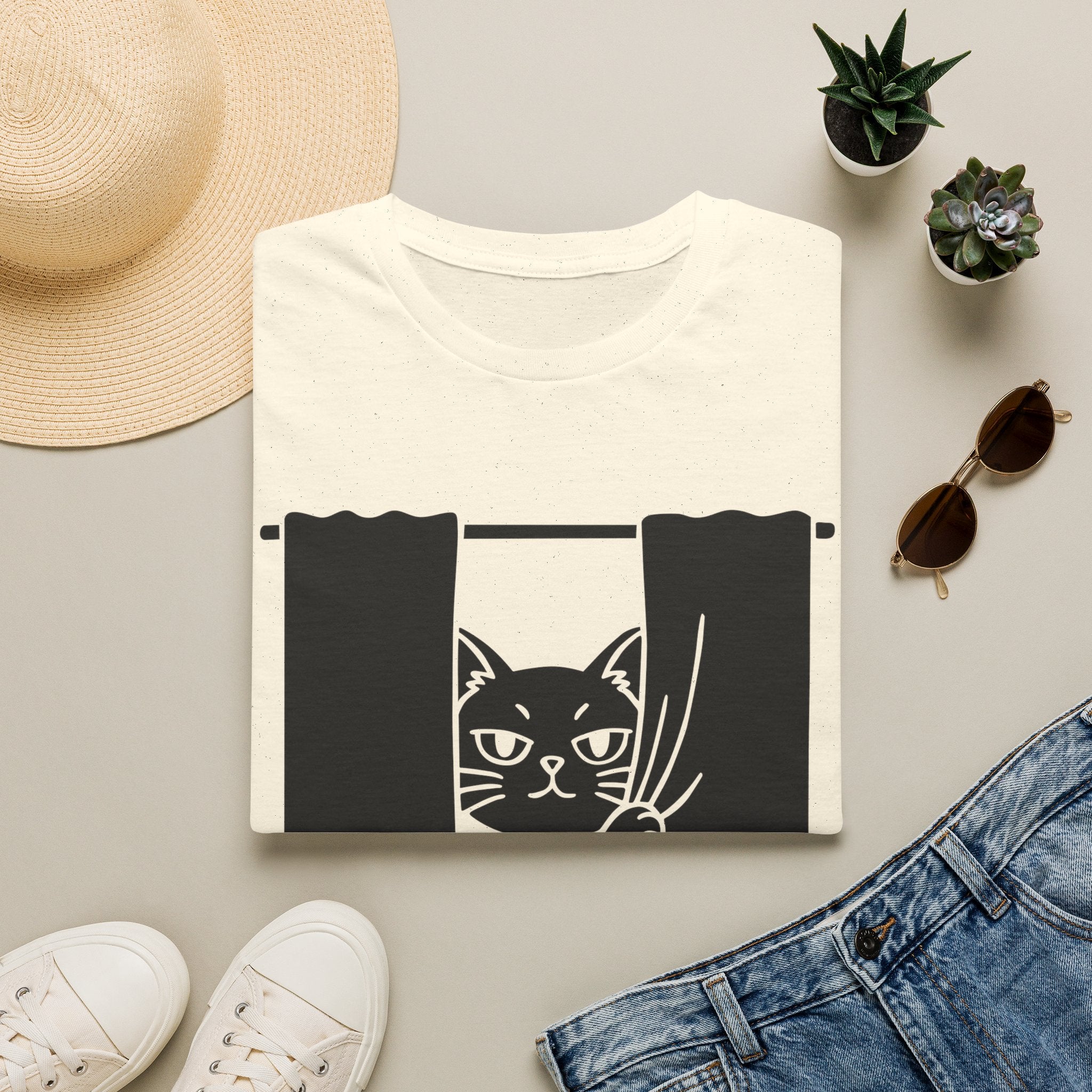 T-Shirt — 'Weekend Plan Avoiding People' Tired Cat Graphic Tee (Tired jokes)
