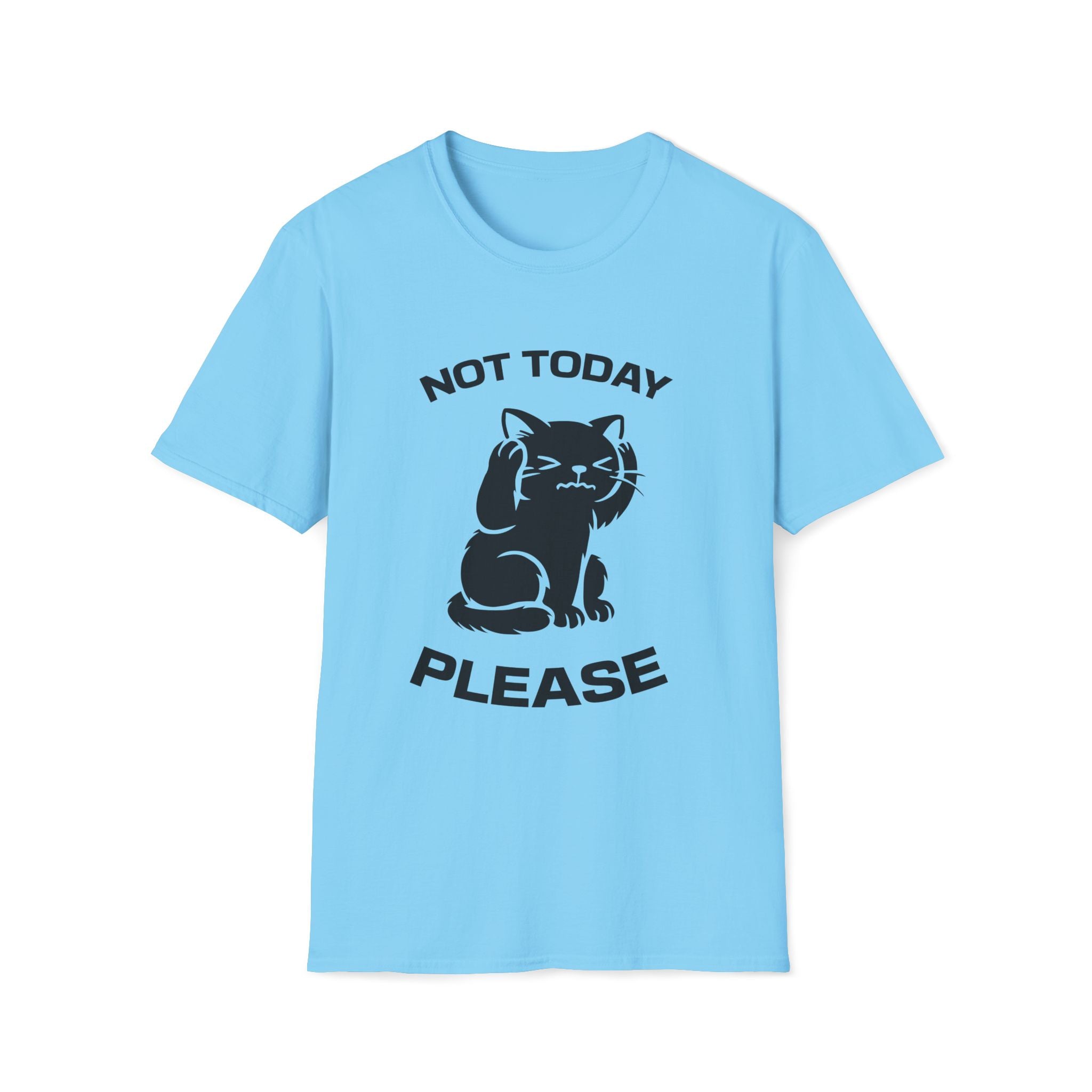 T-Shirt — 'Not Today Please' Tired Cat Graphic Tee (Tired jokes)