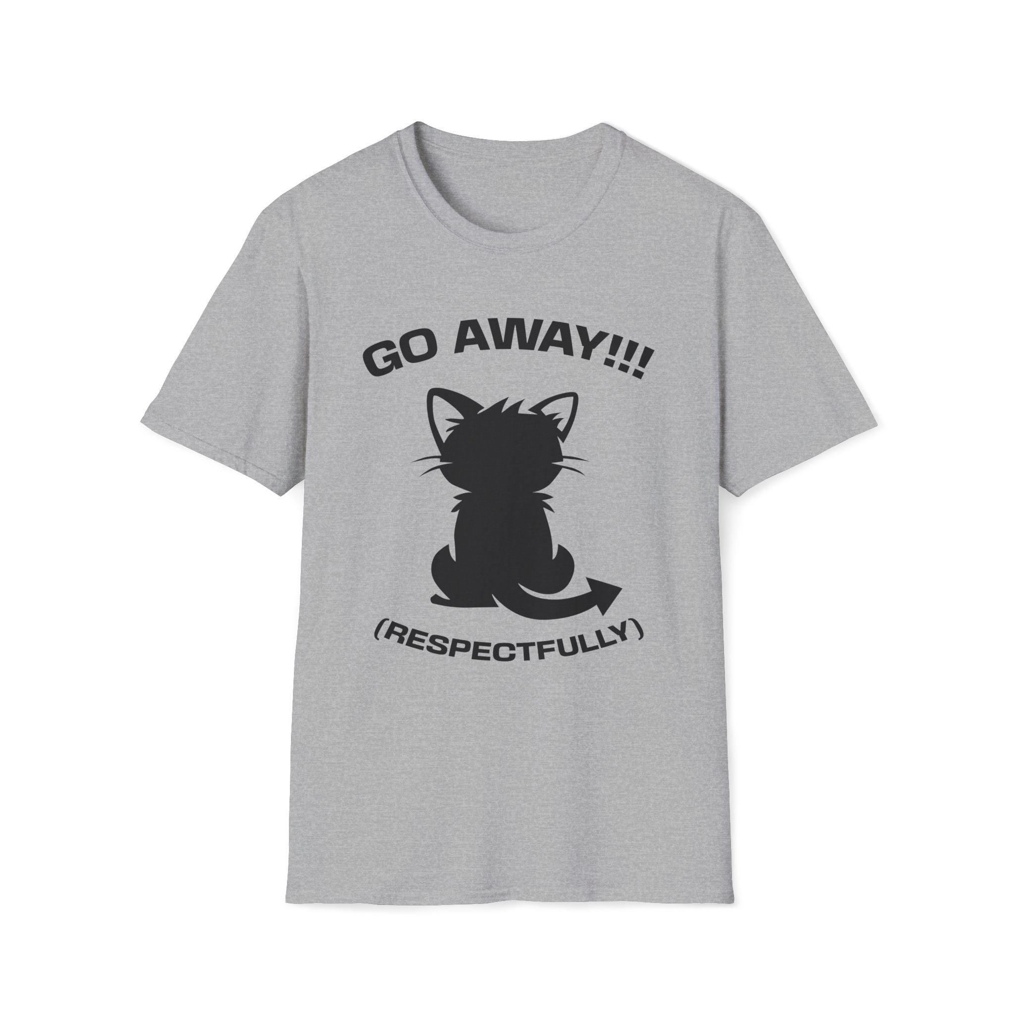 T-Shirt — 'GO AWAY RESPECTFULLY' Tired Cat Graphic Tee (Tired jokes)