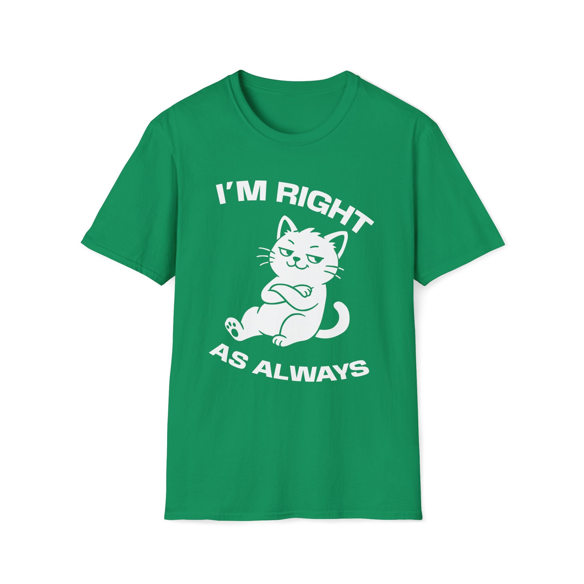 T-Shirt — 'I'm right as always' Tired Cat Graphic Tee (Tired jokes)