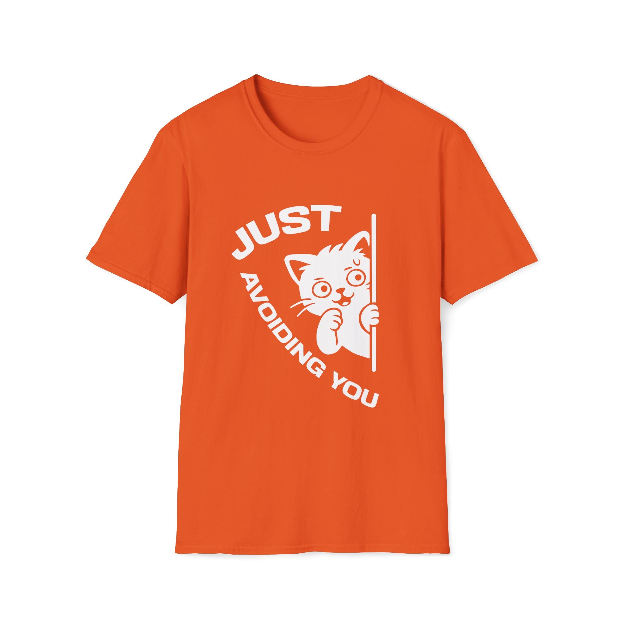 T-Shirt — 'Just Avoiding You' Tired Cat Graphic Tee (Tired jokes)