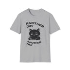 T-Shirt — 'ANOTHER DAY ANOTEHR TAX' Tired Cat Graphic Tee (Tired jokes)