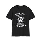 T-Shirt — 'LIMIT YOUR WORDS TO ZERO' Tired Cat Graphic Tee (Tired jokes)