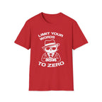 T-Shirt — 'LIMIT YOUR WORDS TO ZERO' Tired Cat Graphic Tee (Tired jokes)