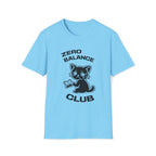 T-Shirt — 'ZERO BALANCE CLUB' Tired Cat Graphic Tee (Tired jokes)