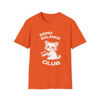 T-Shirt — 'ZERO BALANCE CLUB' Tired Cat Graphic Tee (Tired jokes)