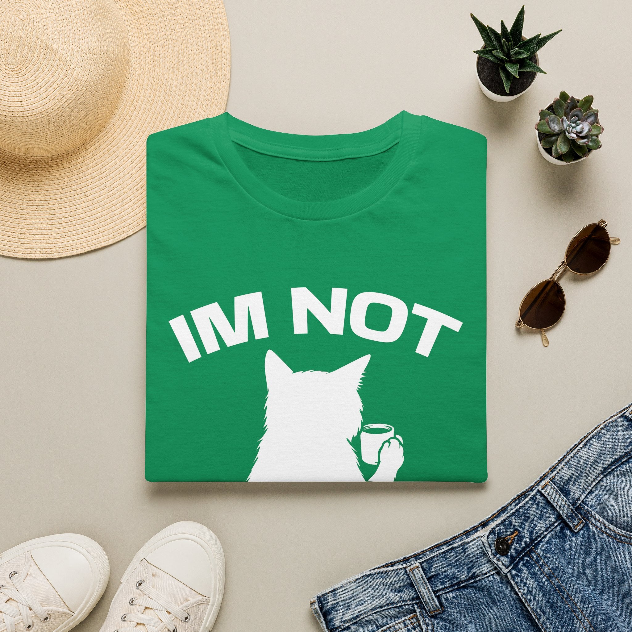 T-Shirt — 'Im NOT Your Therapist' Tired Cat Graphic Tee (Tired jokes)