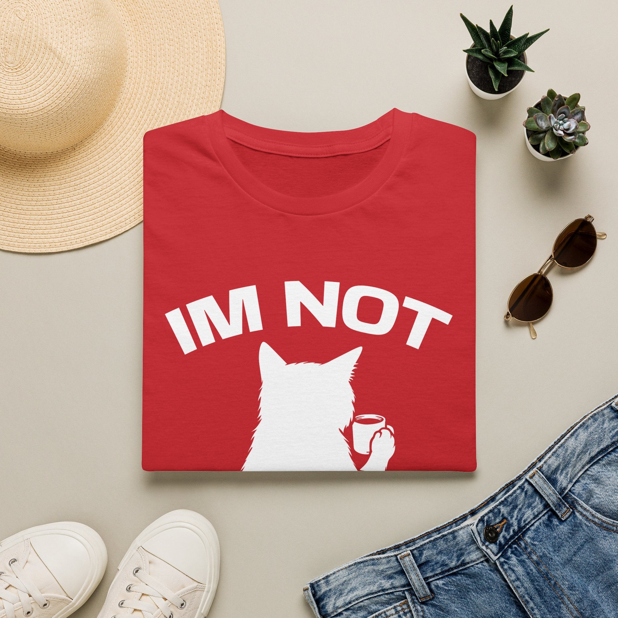 T-Shirt — 'Im NOT Your Therapist' Tired Cat Graphic Tee (Tired jokes)