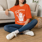 T-Shirt — 'ENERGY LEVEL HOUSEPLANT' Tired Cat Graphic Tee (Tired jokes)