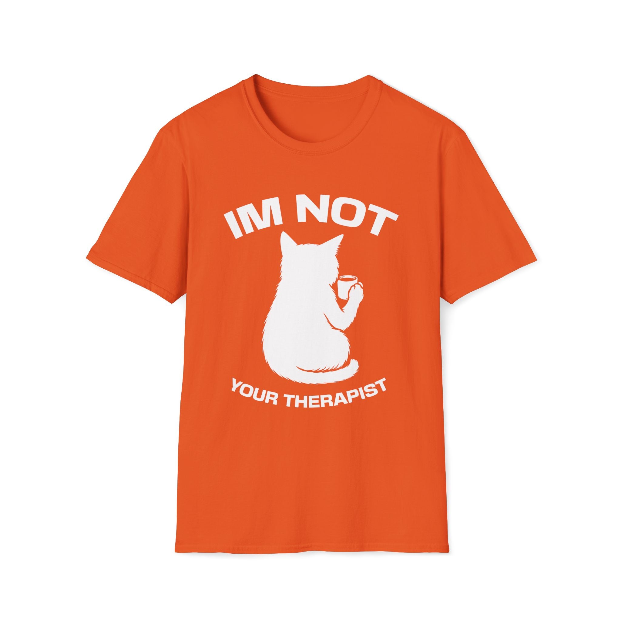 T-Shirt — 'Im NOT Your Therapist' Tired Cat Graphic Tee (Tired jokes)