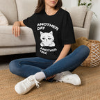 T-Shirt — 'ANOTHER DAY ANOTEHR TAX' Tired Cat Graphic Tee (Tired jokes)