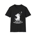 T-Shirt — 'HOWLING INTERNALLY' Tired Cat Graphic Tee (Tired jokes)