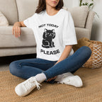 T-Shirt — 'Not Today Please' Tired Cat Graphic Tee (Tired jokes)