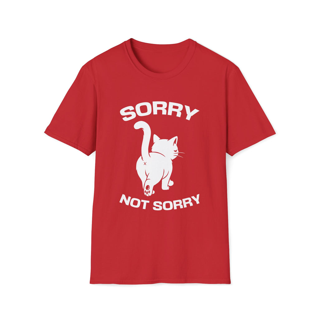 T-Shirt — 'Sorry Not Sorry' Tired Cat Graphic Tee (Tired jokes)