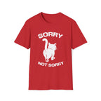 T-Shirt — 'Sorry Not Sorry' Tired Cat Graphic Tee (Tired jokes)