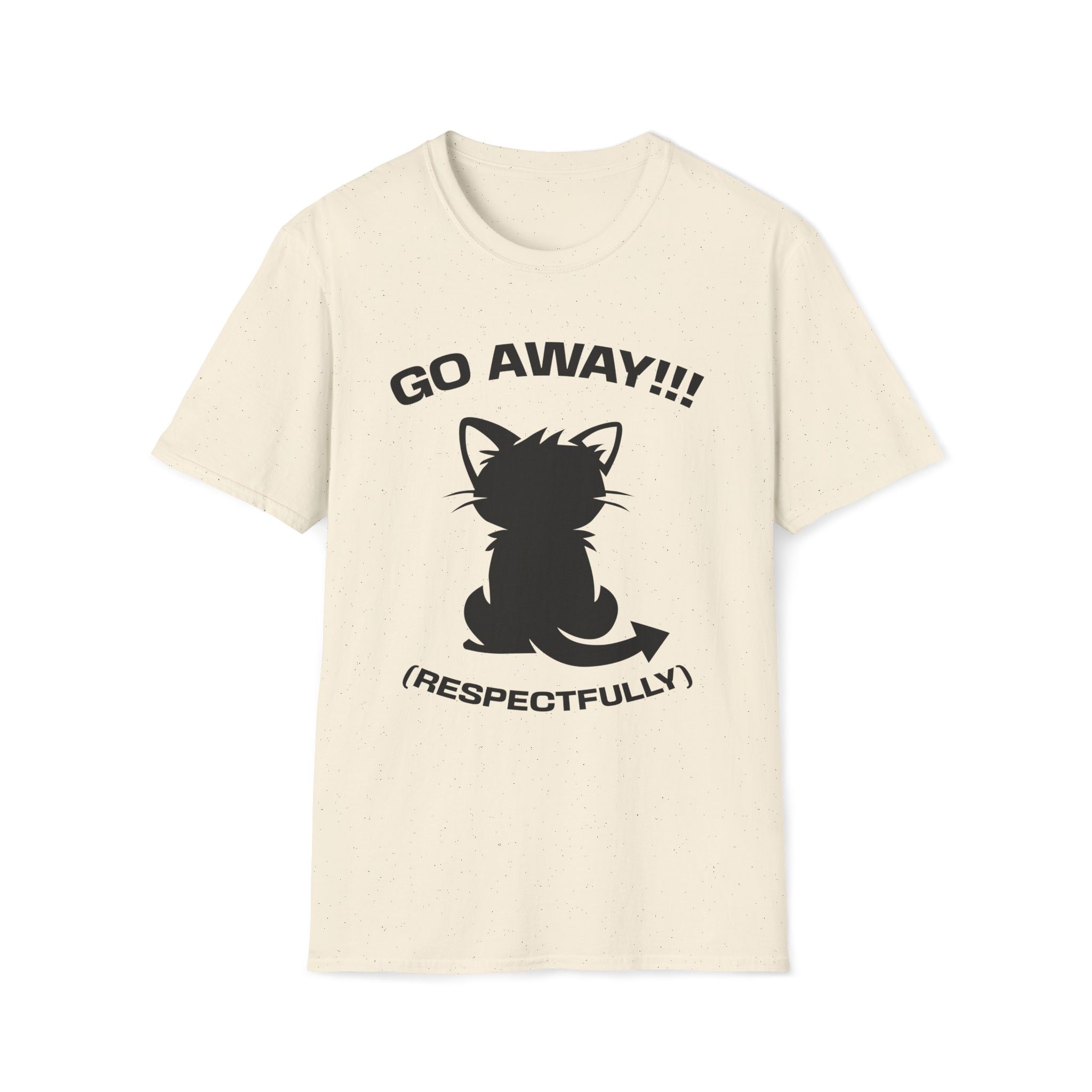T-Shirt — 'GO AWAY RESPECTFULLY' Tired Cat Graphic Tee (Tired jokes)