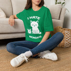 T-Shirt — 'I HATE MONDAYS ' Tired Cat Graphic Tee (Tired jokes)
