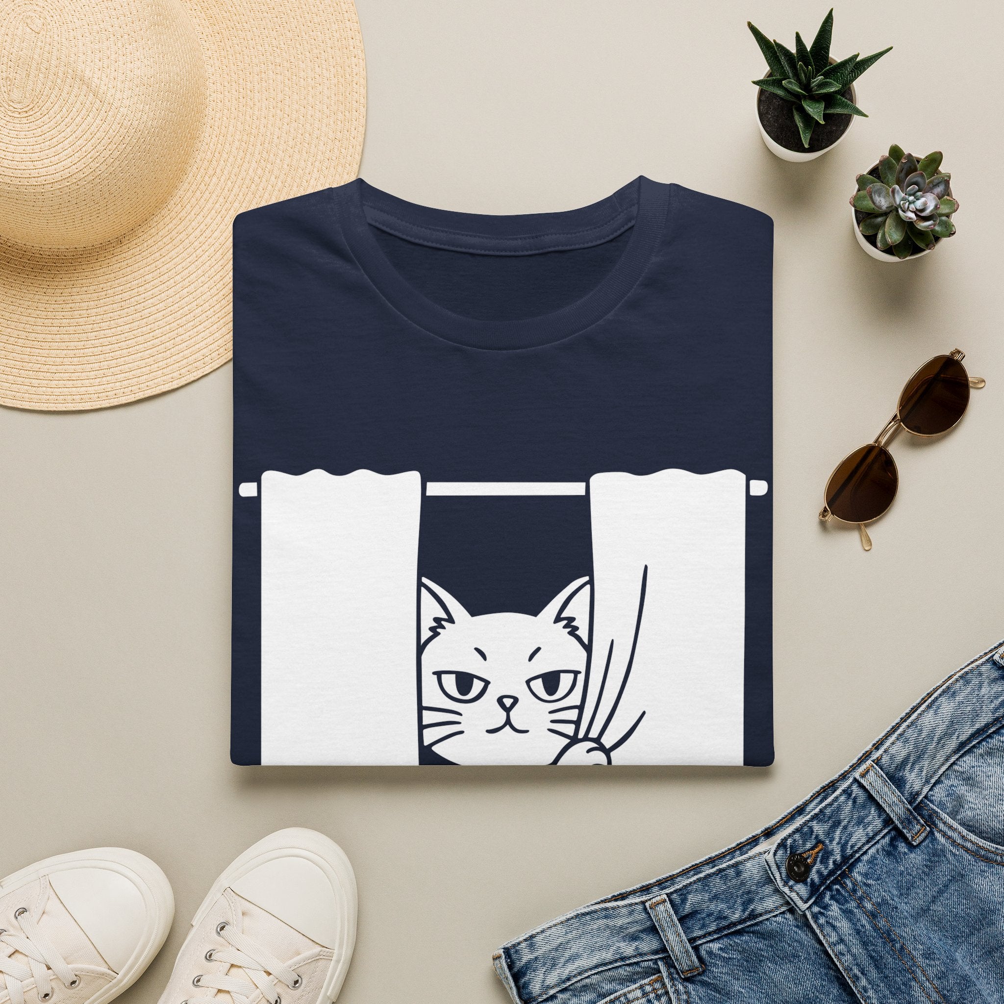 T-Shirt — 'Weekend Plan Avoiding People' Tired Cat Graphic Tee (Tired jokes)