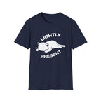 T-Shirt — 'Lightly Present' Tired Cat Graphic Tee (Tired jokes)