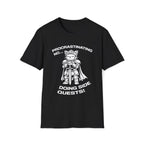 T-Shirt — 'PROCRASTINATING NO...DOING SIDE QUESTS!' Tired Cat Graphic Tee (Tired jokes)