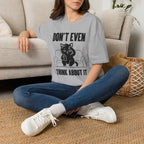 T-Shirt — 'Don't Even Think About It' Tired Cat Graphic Tee (Tired jokes)