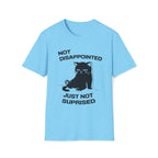 T-Shirt — 'Not Disappointed Just Not Surprised' Tired Cat Graphic Tee (Tired jokes)