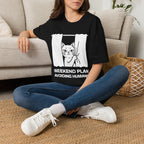 T-Shirt — 'Weekend Plan Avoiding People' Tired Cat Graphic Tee (Tired jokes)