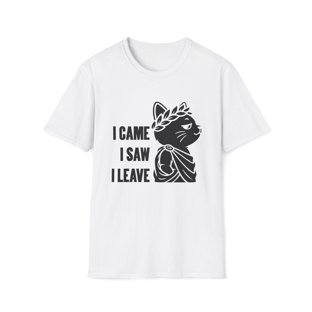 T-Shirt — 'I CAME I SAW I LEAVE' Tired Cat Graphic Tee (Tired jokes)