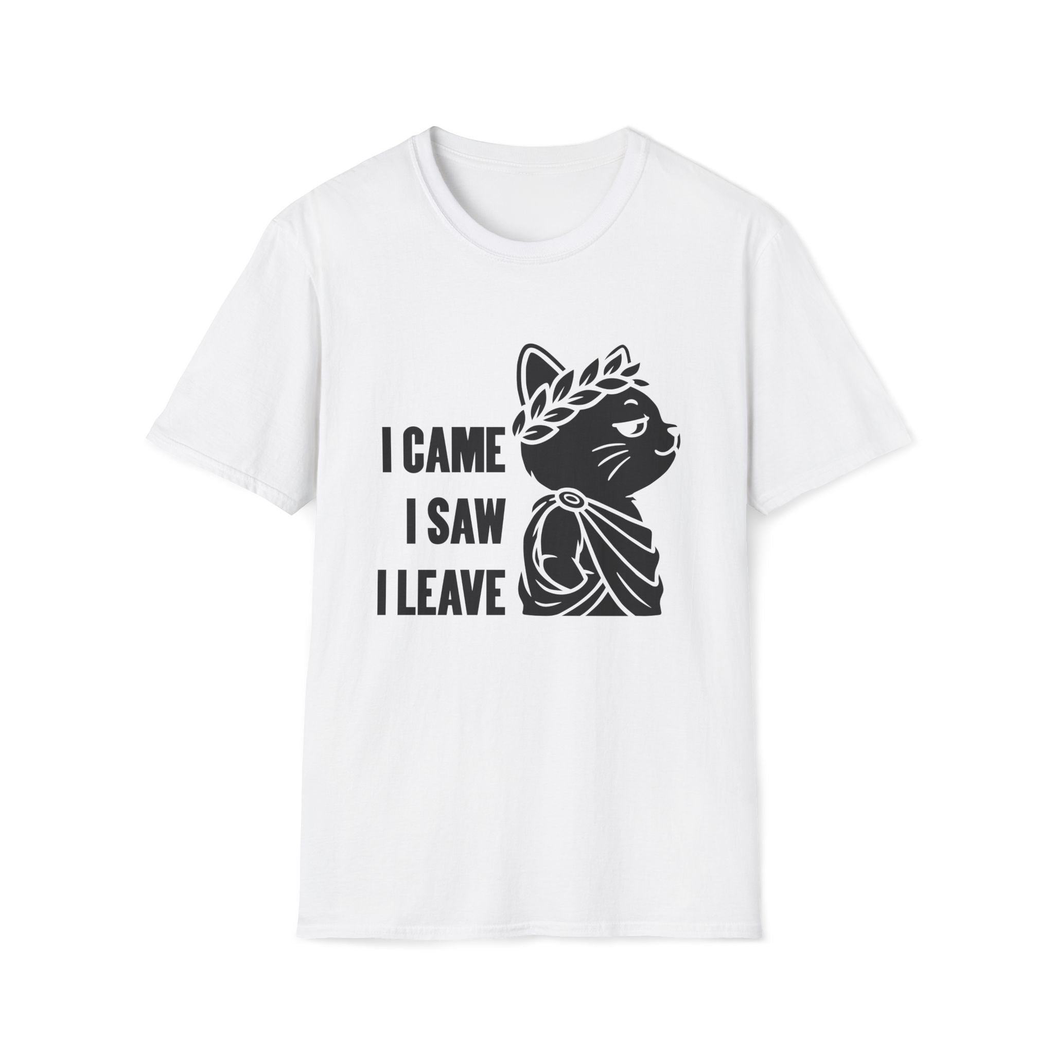 T-Shirt — 'I CAME I SAW I LEAVE' Tired Cat Graphic Tee (Tired jokes)