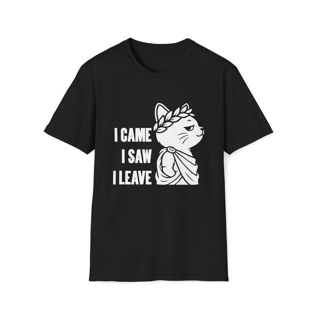 T-Shirt — 'I CAME I SAW I LEAVE' Tired Cat Graphic Tee (Tired jokes)