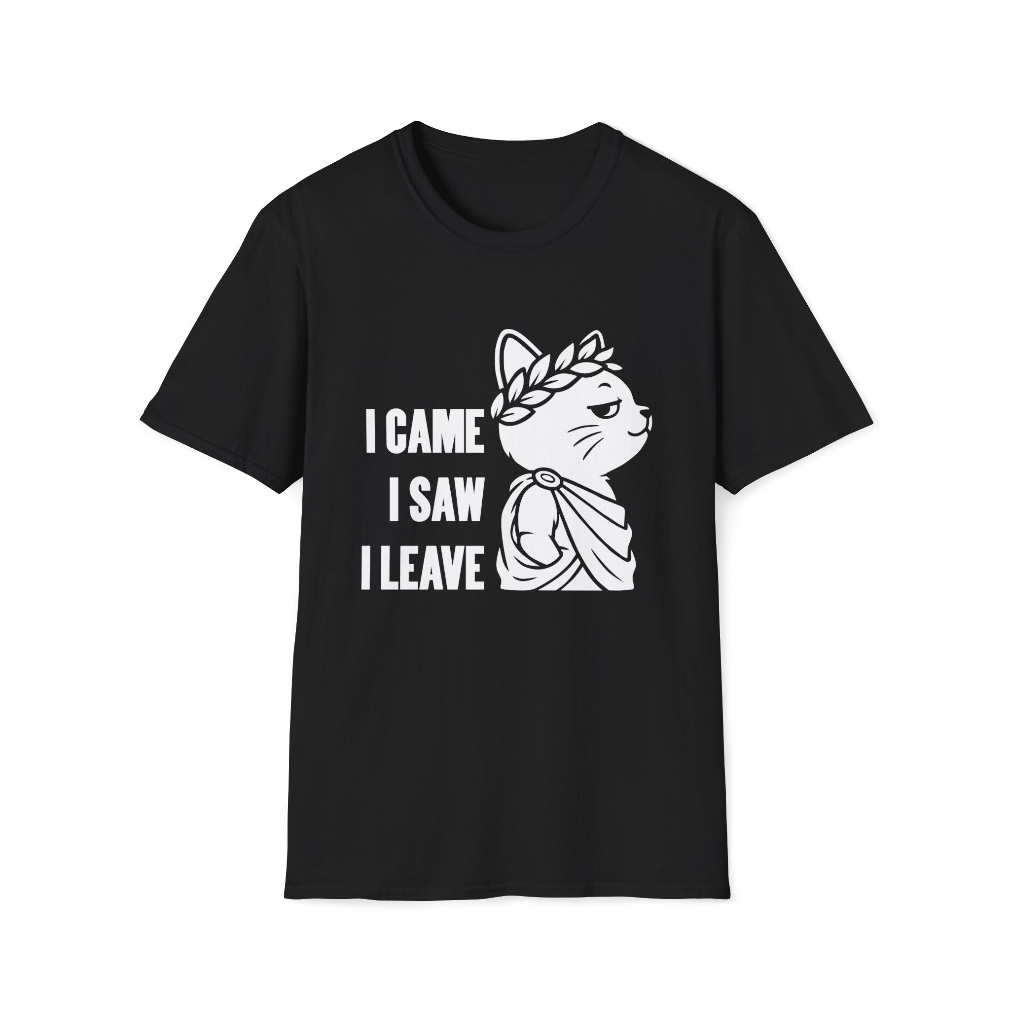 T-Shirt — 'I CAME I SAW I LEAVE' Tired Cat Graphic Tee (Tired jokes)