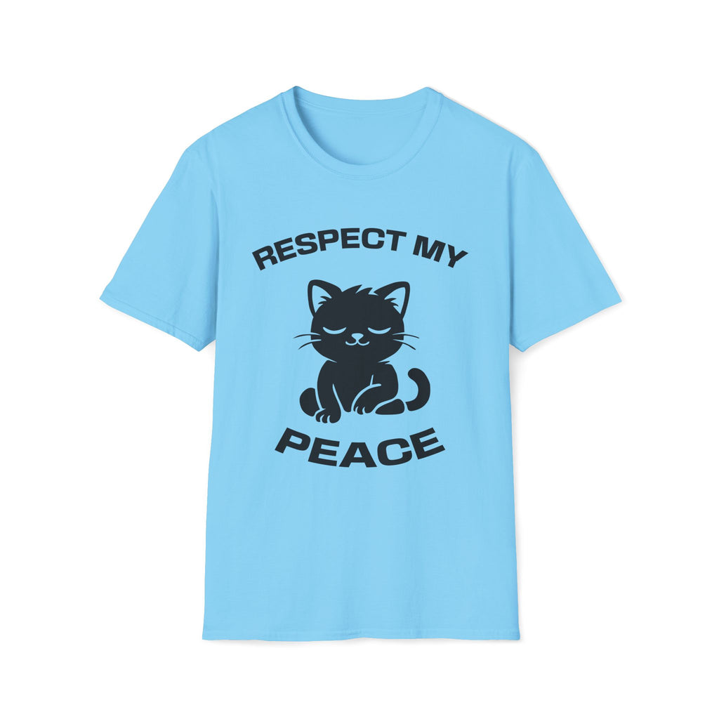 T-Shirt — 'RESPECT MY PEACE' Tired Cat Graphic Tee (Tired jokes)