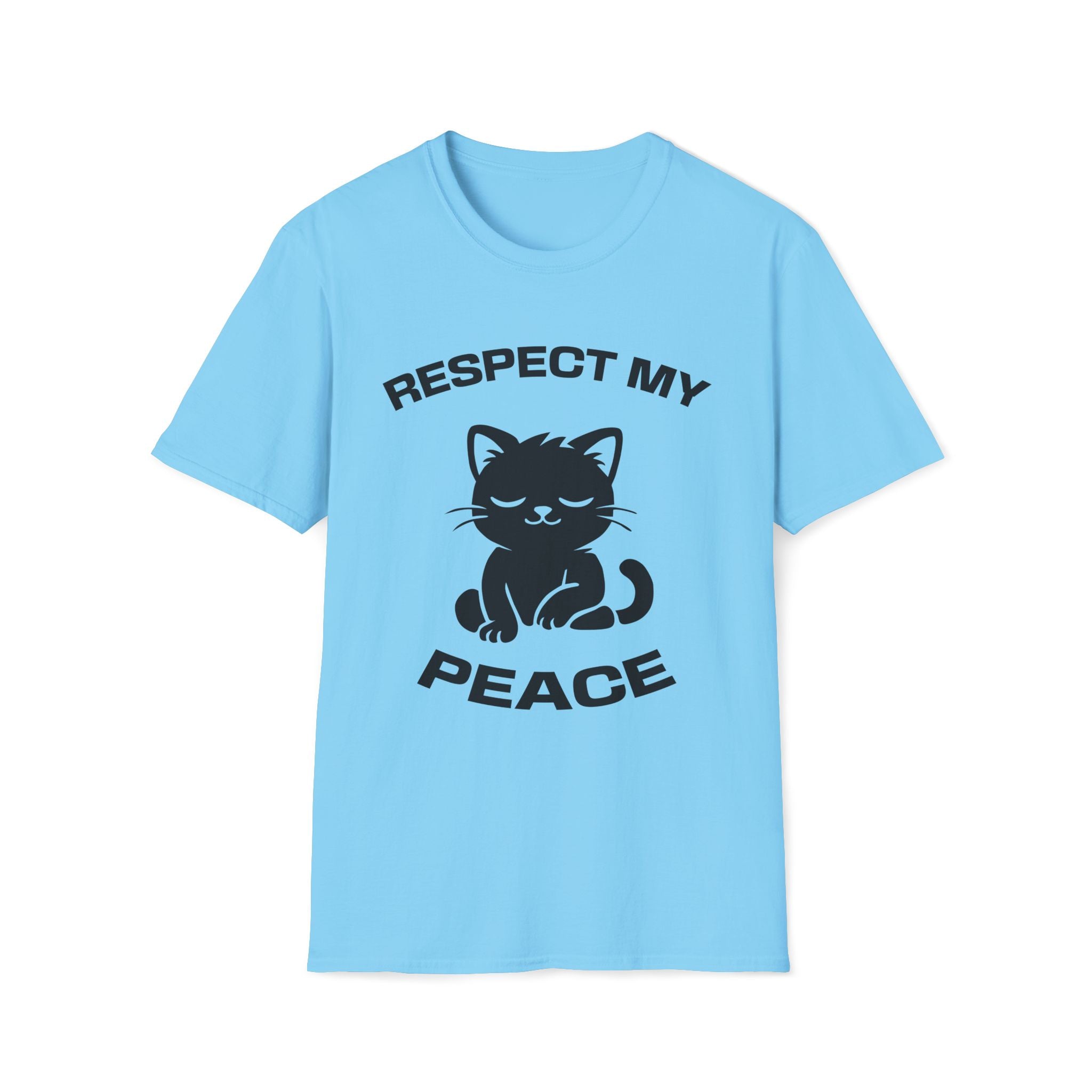 T-Shirt — 'RESPECT MY PEACE' Tired Cat Graphic Tee (Tired jokes)