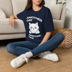 T-Shirt — 'ANOTHER DAY ANOTEHR TAX' Tired Cat Graphic Tee (Tired jokes)