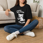 T-Shirt — 'ZERO BALANCE CLUB' Tired Cat Graphic Tee (Tired jokes)