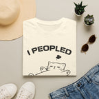 T-Shirt — 'I Peopled Enough Today' Tired Cat Graphic Tee (Tired jokes)