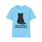 T-Shirt — 'Emotionally Unavailable' Tired Cat Graphic Tee (Tired jokes)