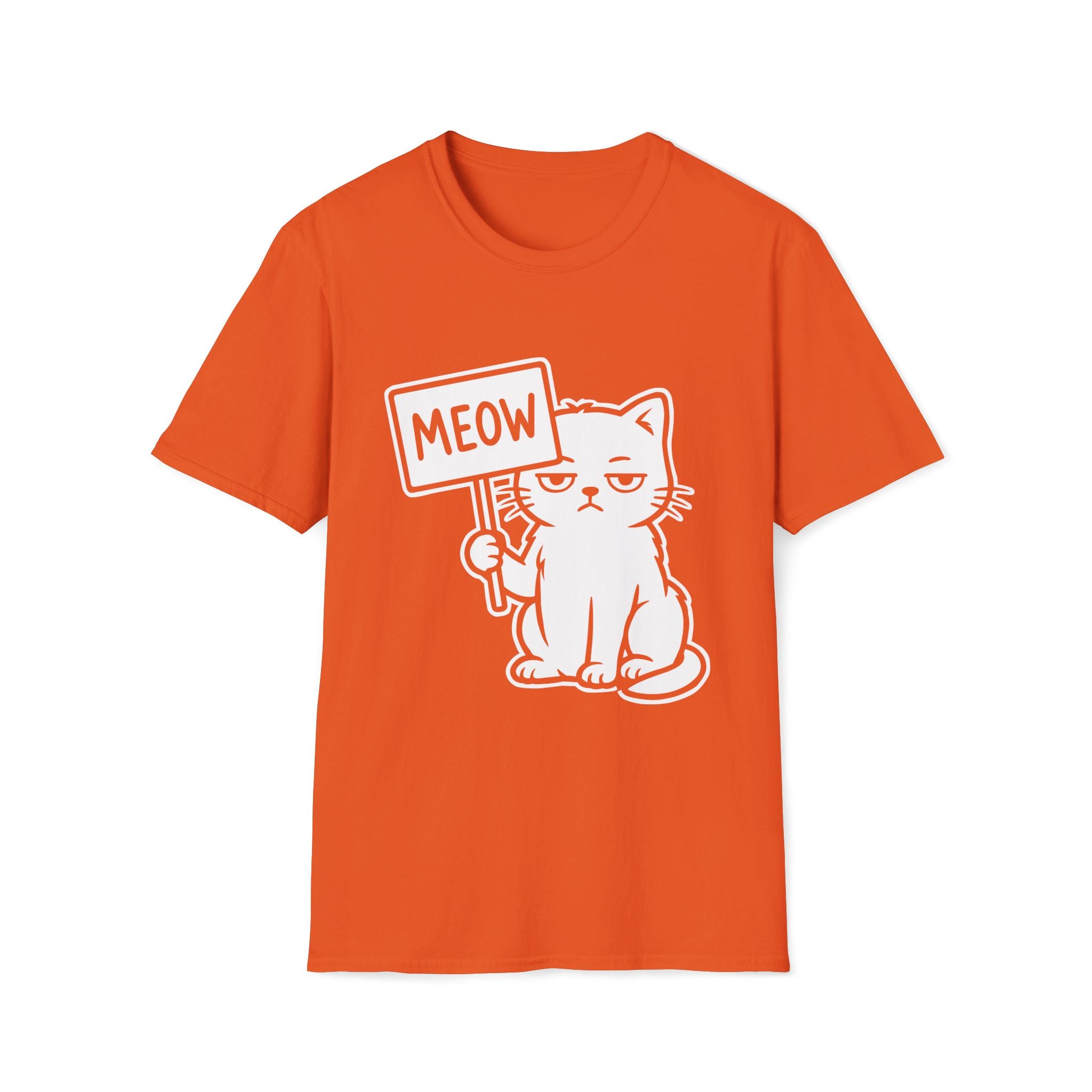 T-Shirt — 'MEOW' Tired Cat Graphic Tee (Tired jokes)