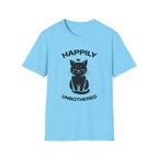 T-Shirt — 'Happily Unbothered' Tired Cat Graphic Tee (Tired jokes)