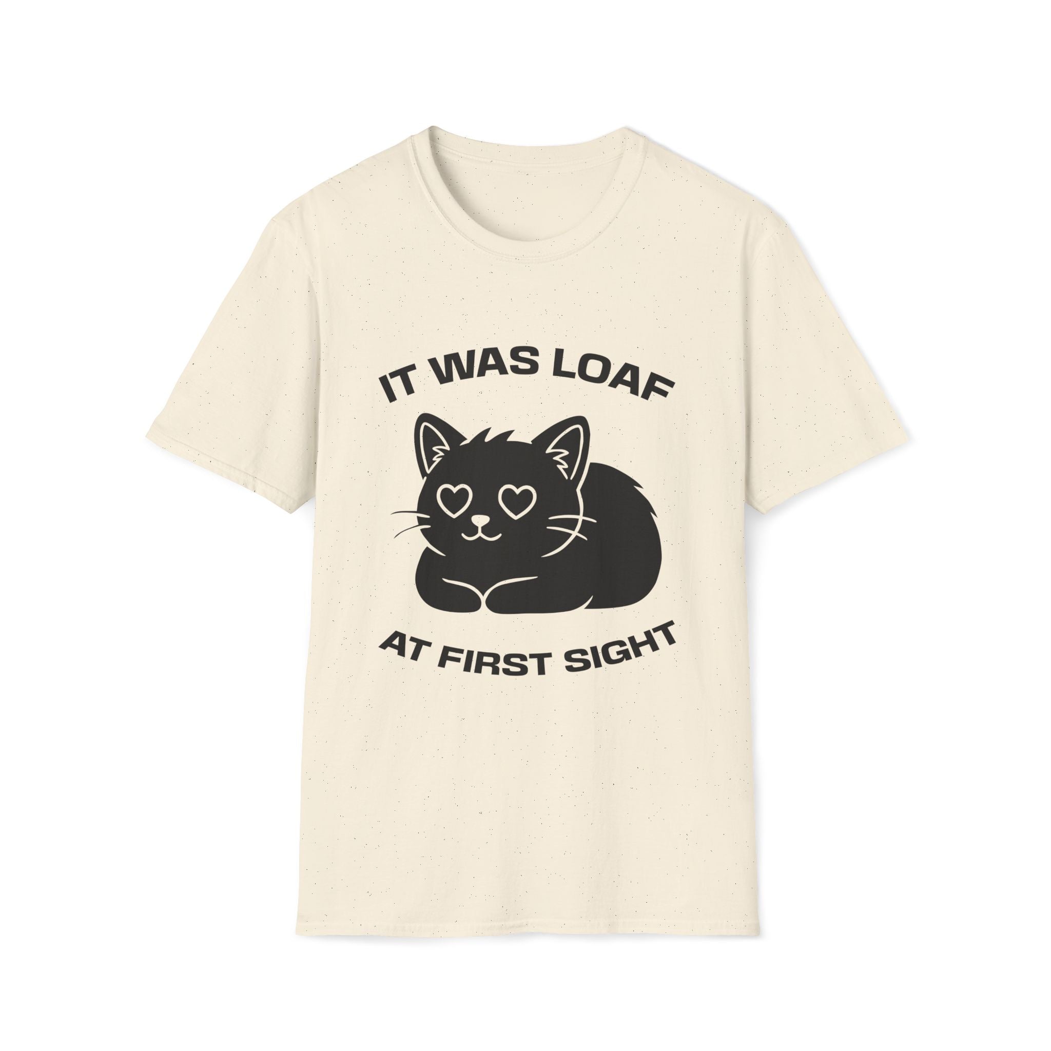 T-Shirt — 'IT WAS LOAF AT FIRST SIGHT' Tired Cat Graphic Tee (Tired jokes)