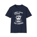 T-Shirt — 'LIMIT YOUR WORDS TO ZERO' Tired Cat Graphic Tee (Tired jokes)