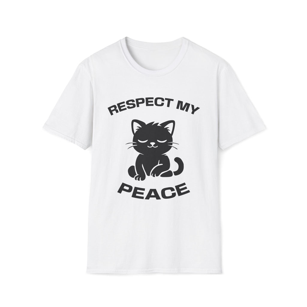 T-Shirt — 'RESPECT MY PEACE' Tired Cat Graphic Tee (Tired jokes)