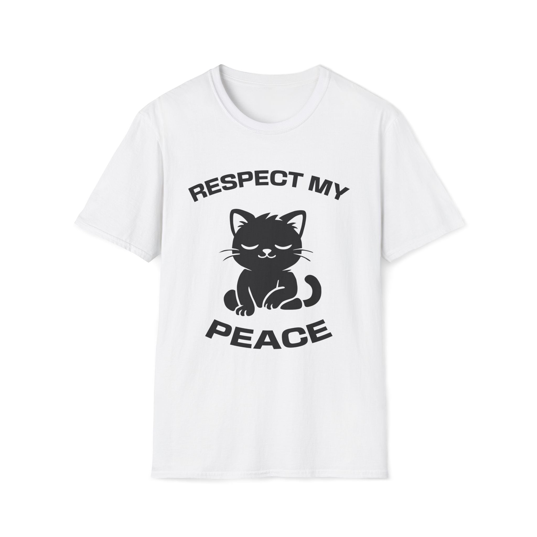 T-Shirt — 'RESPECT MY PEACE' Tired Cat Graphic Tee (Tired jokes)